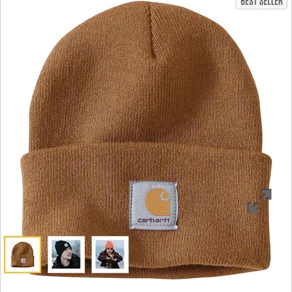 Carhartt KNIT CUFFED BEANIE Carhartt Brown Nwt - Picture 1 of 5